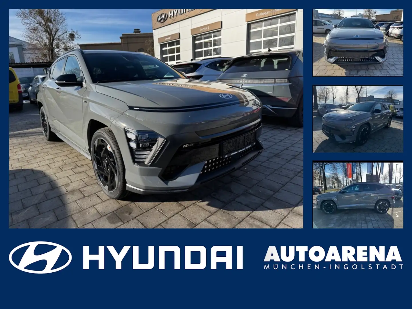 Hyundai KONA 65 N Line Elektro SpurH LM 2xKlima PDC Gris - 1