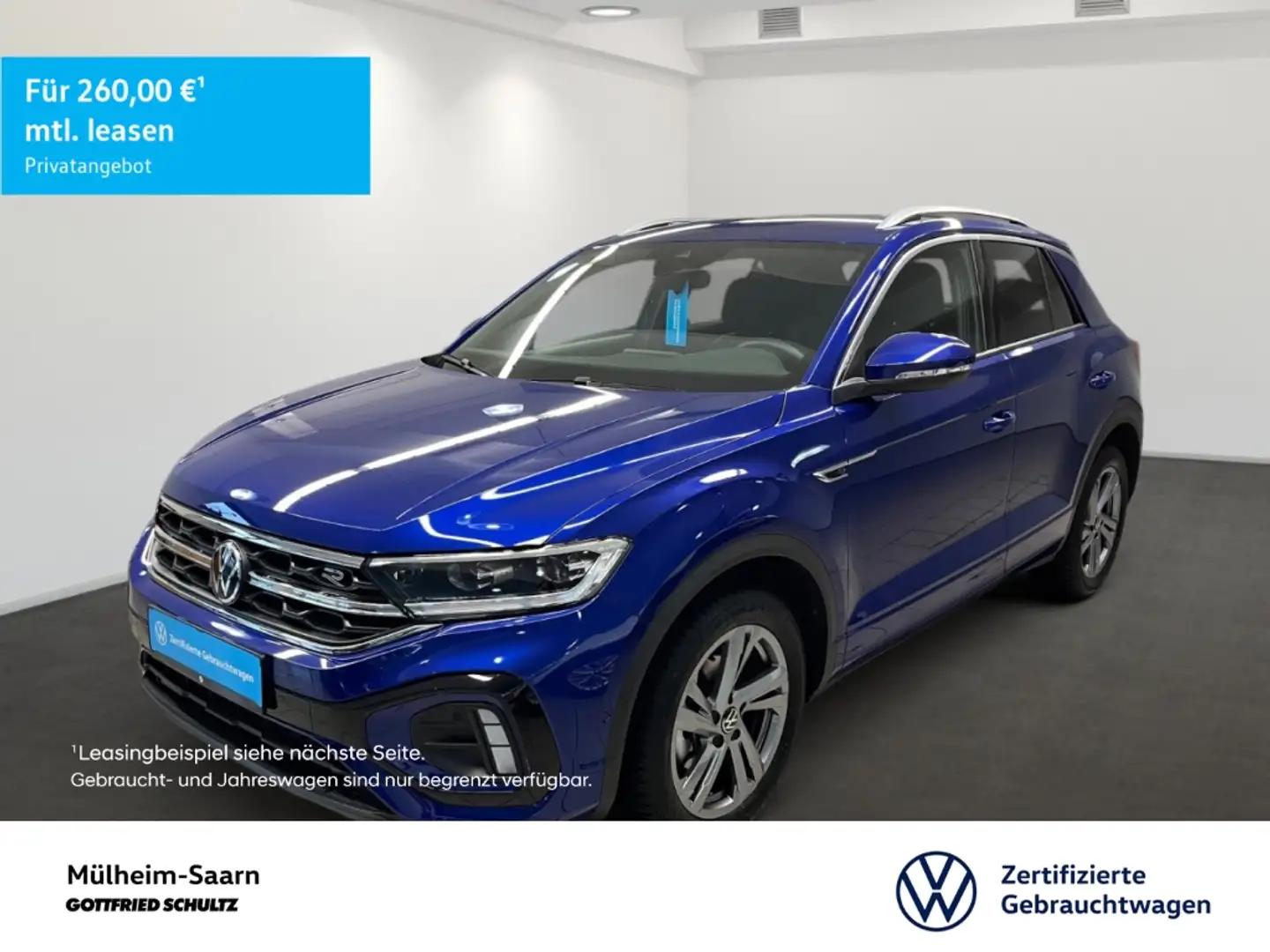 Volkswagen T-Roc 1.5 TSI R-Line Navi Standheizung ACC Leichtmetallr Blau - 1