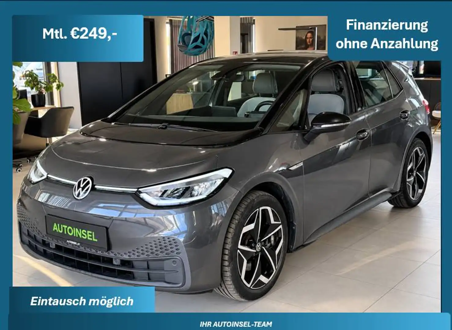 Volkswagen ID.3 Pro S Abstandtempomatt+Müdigkeitswarner+Ambiente+Verkerszeichenerkenner+1.Besitz Grau - 1