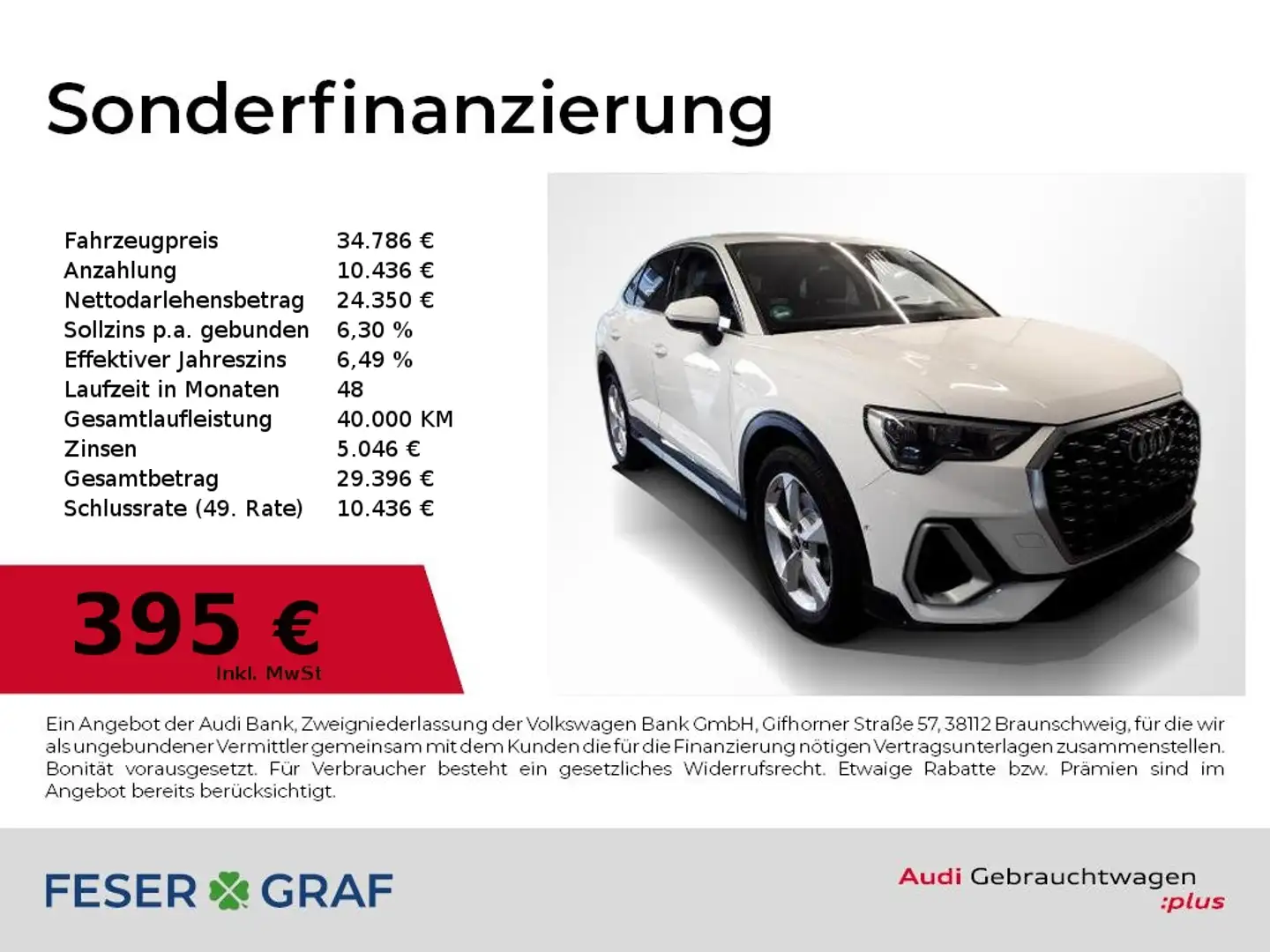 Audi Q3 Sportback 40 TFSI qu S Line Ext Navi,Standhzg,Sitz Weiß - 1