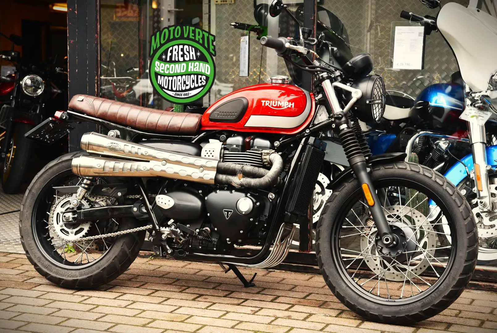 Triumph Street Scrambler (TVAC) ***MOTO VERTE*** Roşu - 1