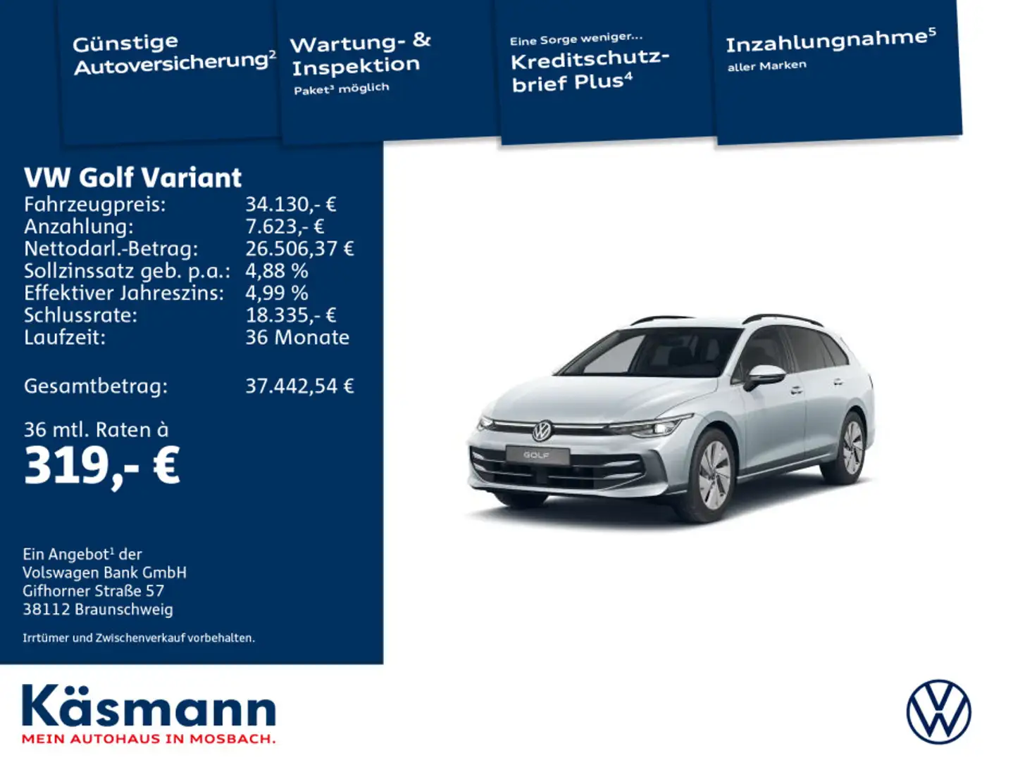 Volkswagen Golf Variant Style 1.5eTSI NAVI HUD KAM Silber - 1