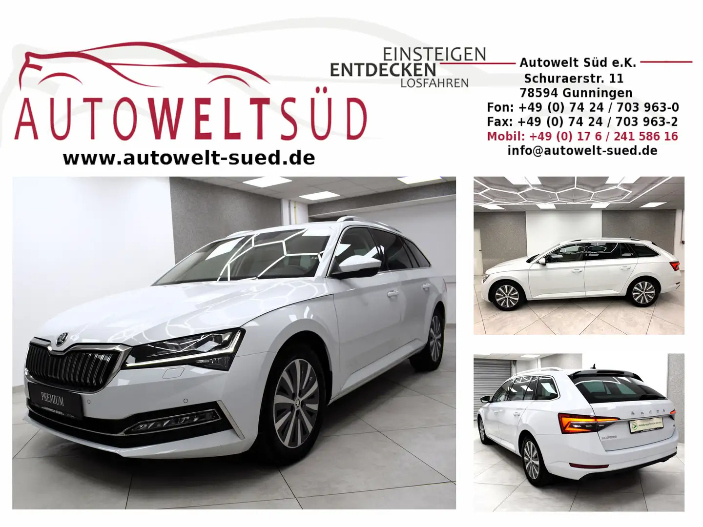 Skoda Superb iV Style 1.4 TSI eHybrid AHK Matrix ACC Mem Rcam Bianco - 1