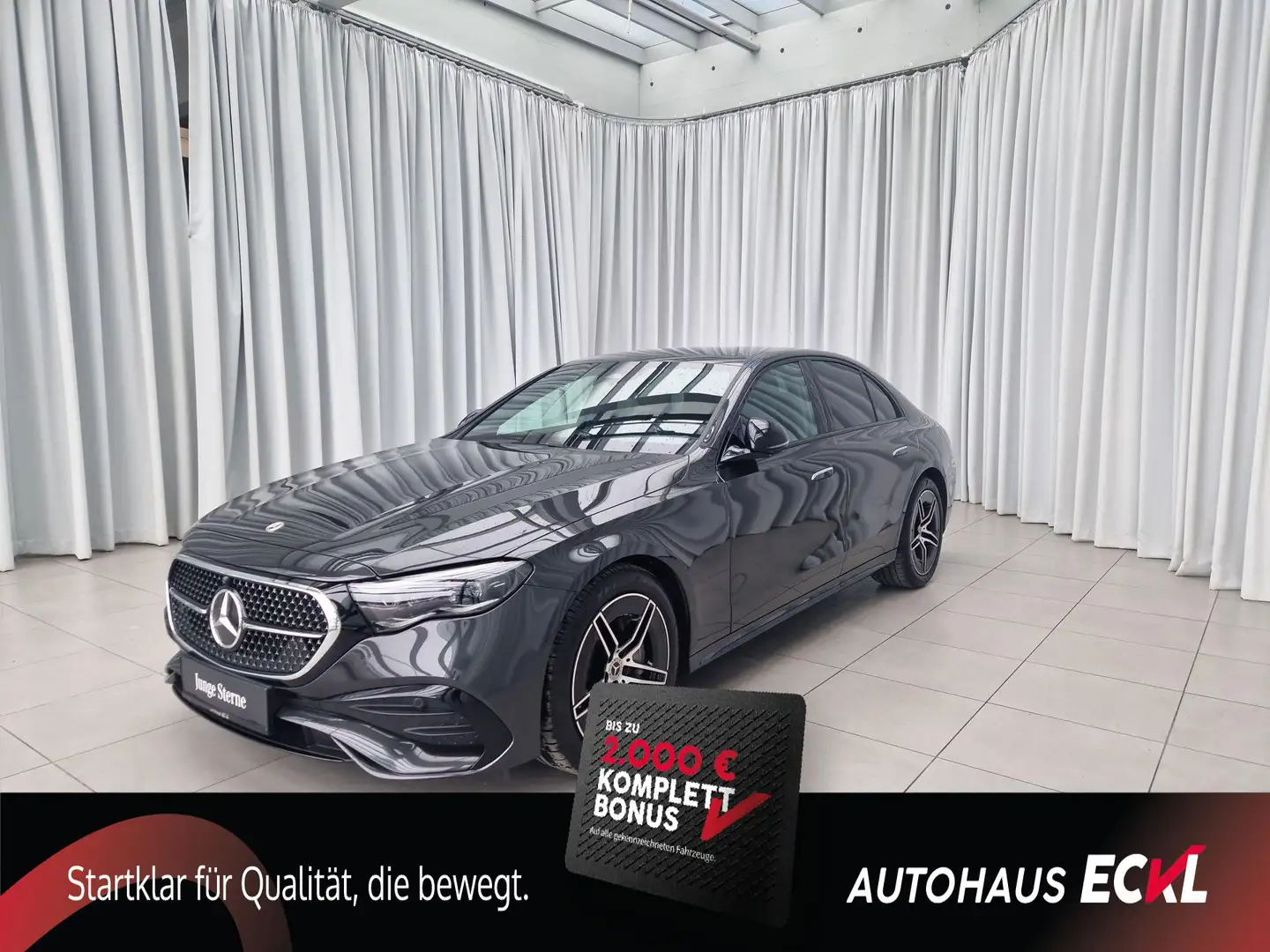 Mercedes-Benz E 220 d Limousine SpurW Winterp. SportS. Grau - 1