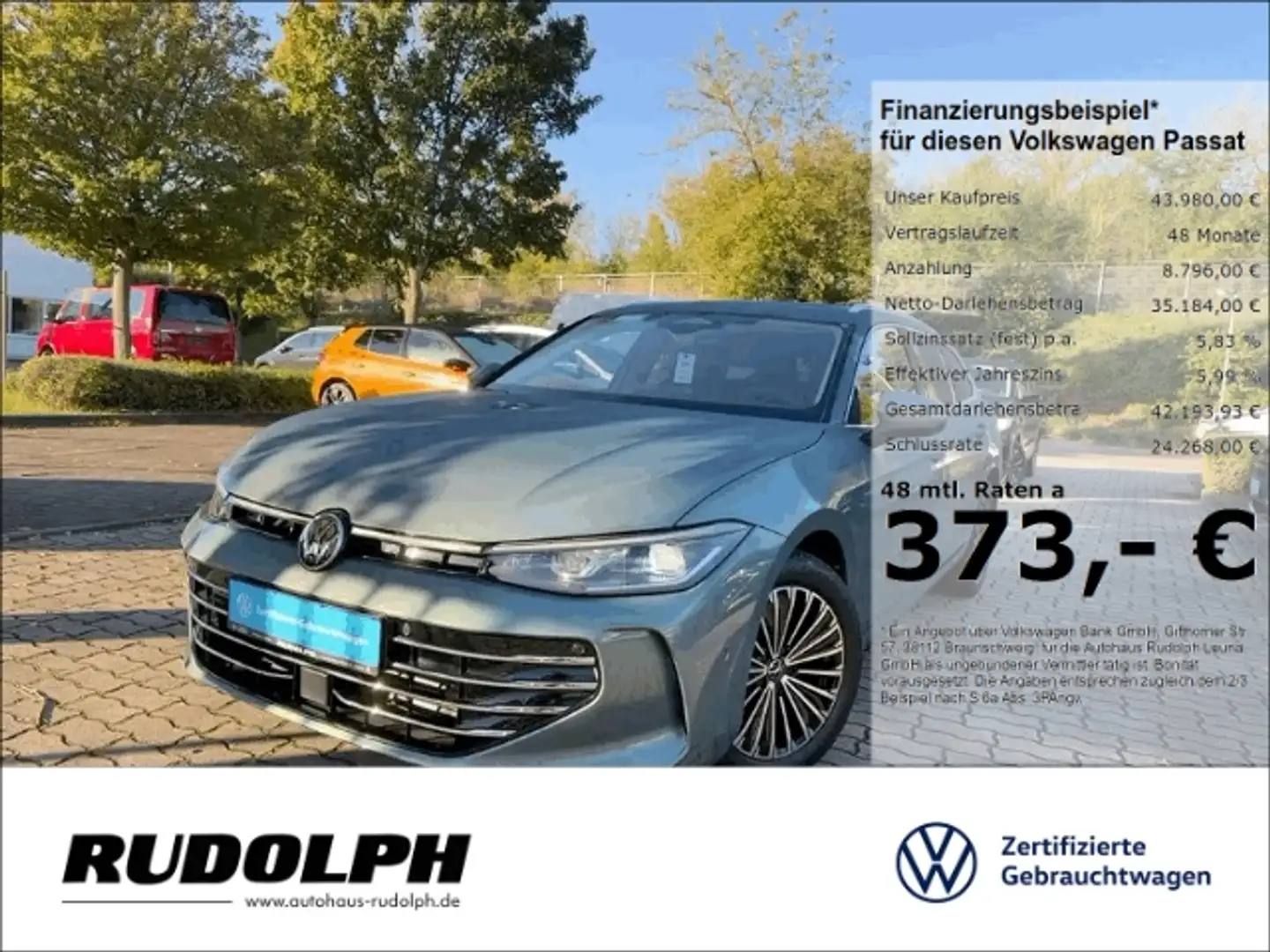Volkswagen Passat Elegance 2.0 TDI DSG LED HUD Navi SHZ StandHZG ACC Grün - 1