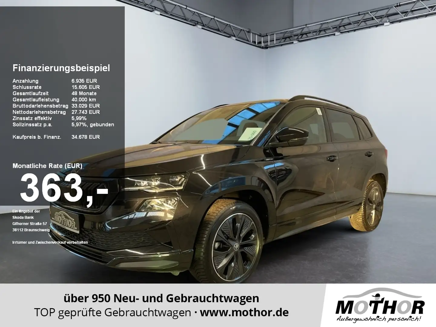 Skoda Karoq Sportline  1.5 TSI DSG NAVI AHK schwenkbar Schwarz - 1