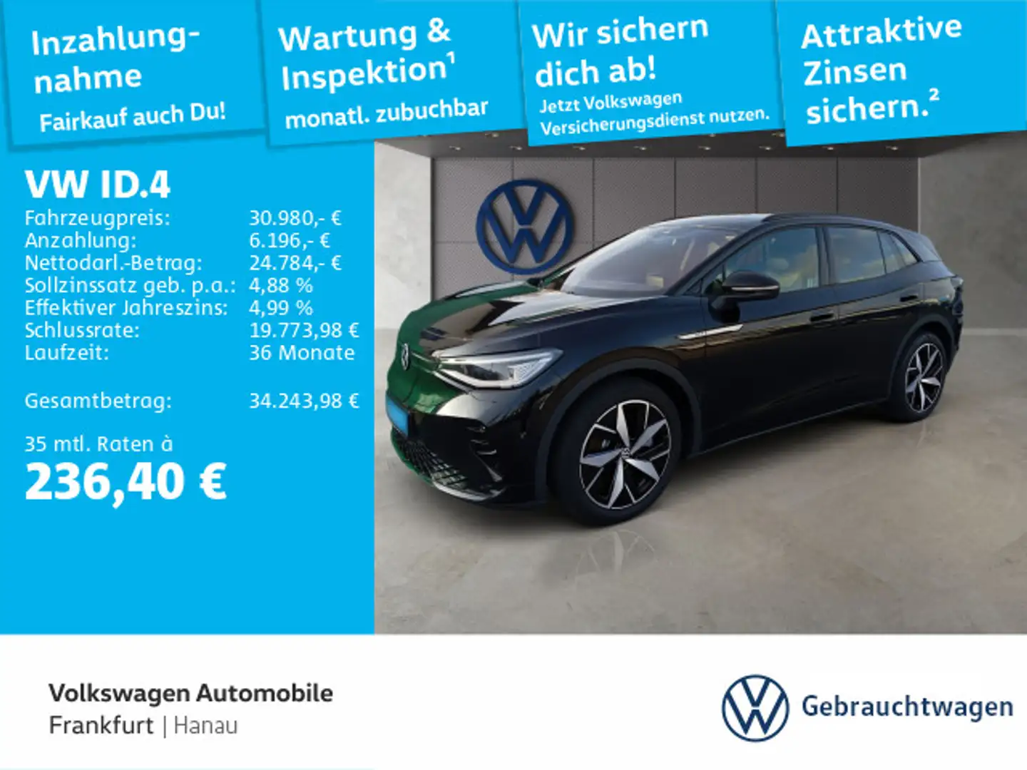 Volkswagen ID.4 GTX Navi IQ.Light DAB+ FrontAssist Schwarz - 1
