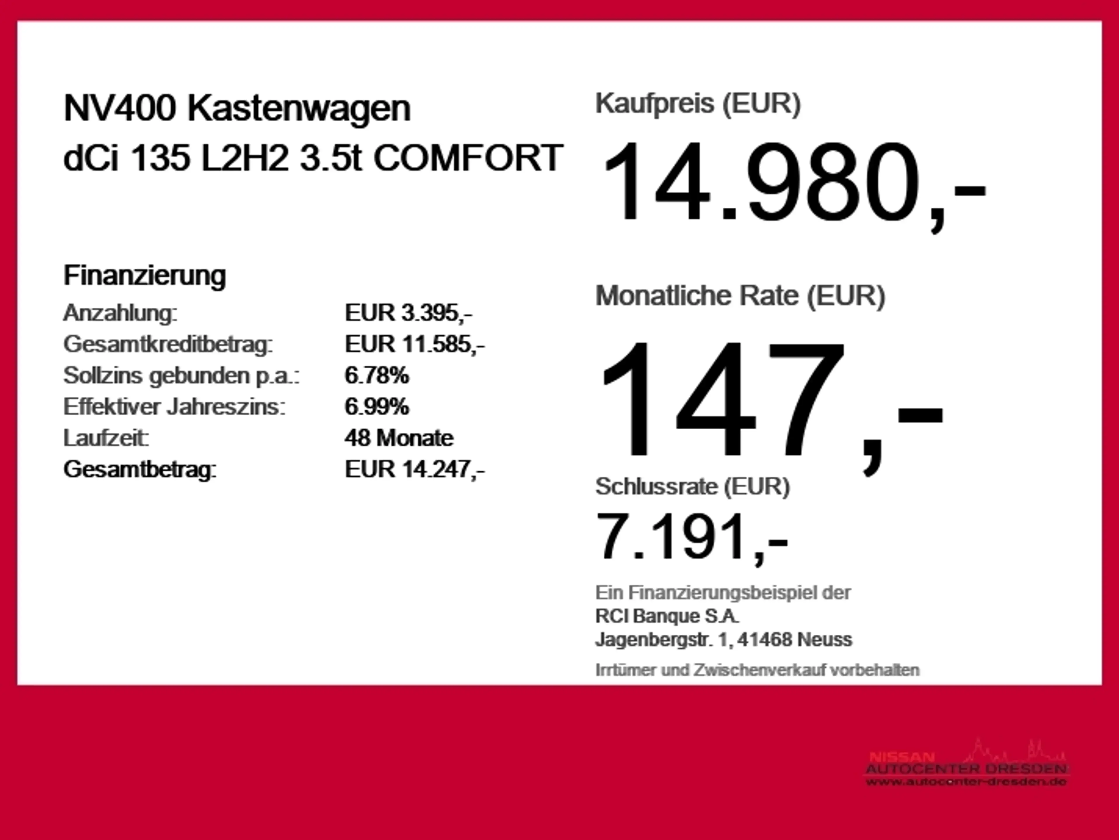 Nissan NV400 Kastenwagen dCi 135 L2H2 3.5t COMFORT AHK — photo 6