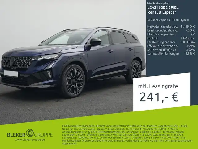Renault Espace VI Esprit Alpine E Tech Hybrid