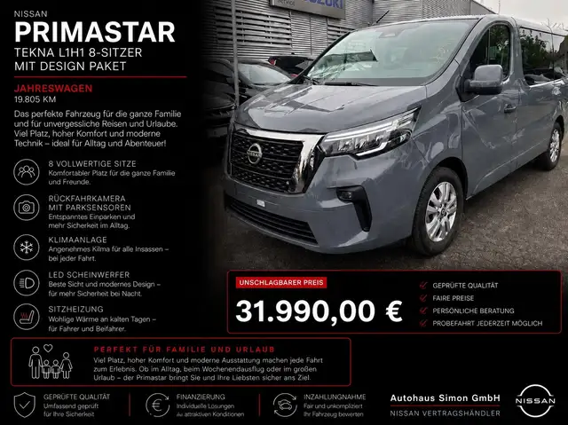 Nissan Primastar L1H1 2,8t KOMBI Tekna*8 SITZER*DESIGN-PAKET*