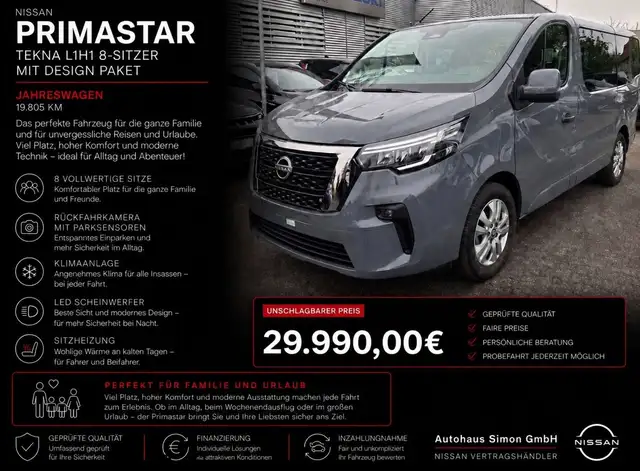 Nissan Primastar L1H1 2,8t KOMBI Tekna*8 SITZER*DESIGN-PAKET*