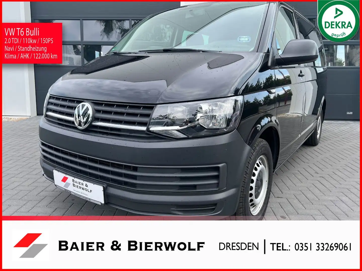 Volkswagen T6 Transporter 9 Sitzer Klima 150PS Navi AHK Noir - 1