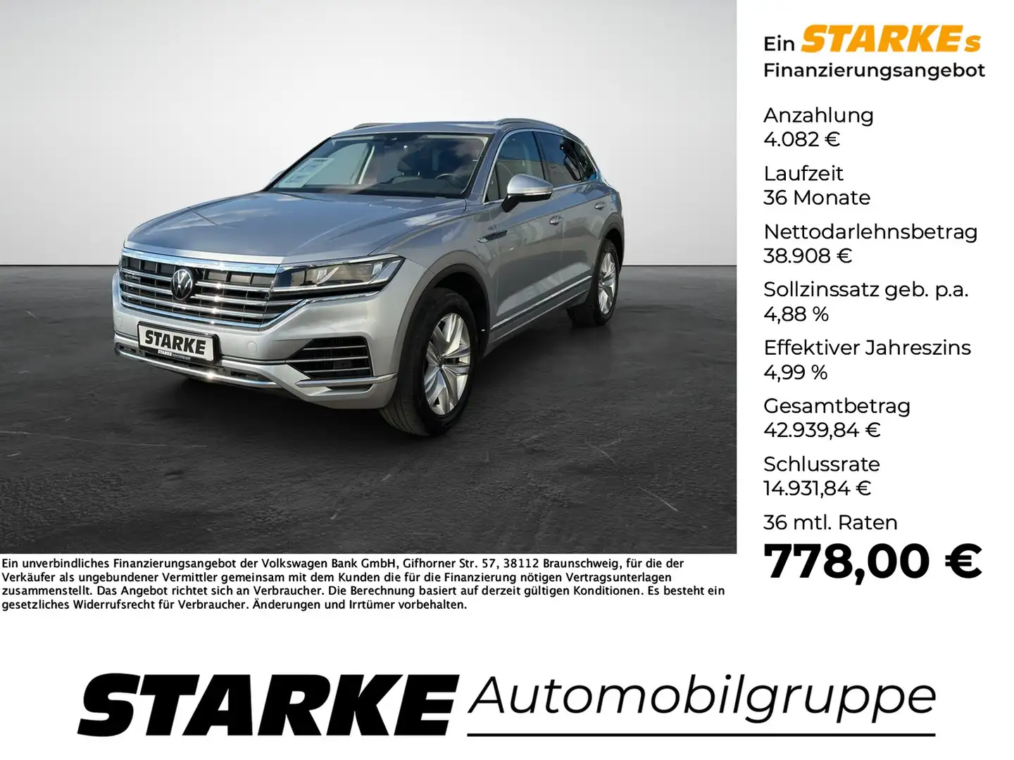 Volkswagen Touareg 3.0 TSI eHybrid 4M Elegance Silber - 1