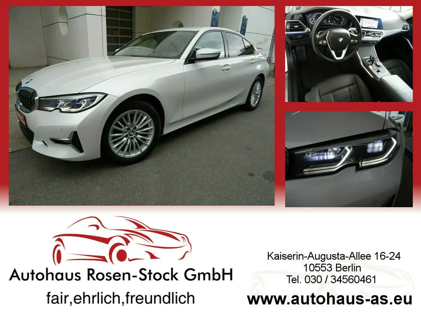 BMW 320 320D LuxuryLine,xDrive SAG,Leder,AHK,ACC Wit - 1