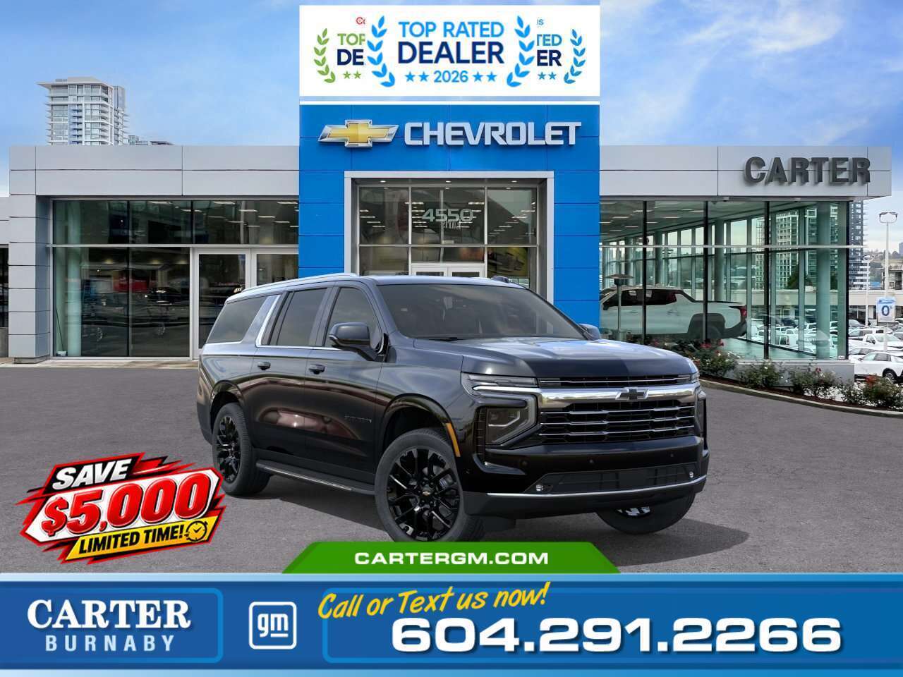 Black 2026 Chevrolet Suburban SUV / Crossover Four-Wheel Drive Automatic