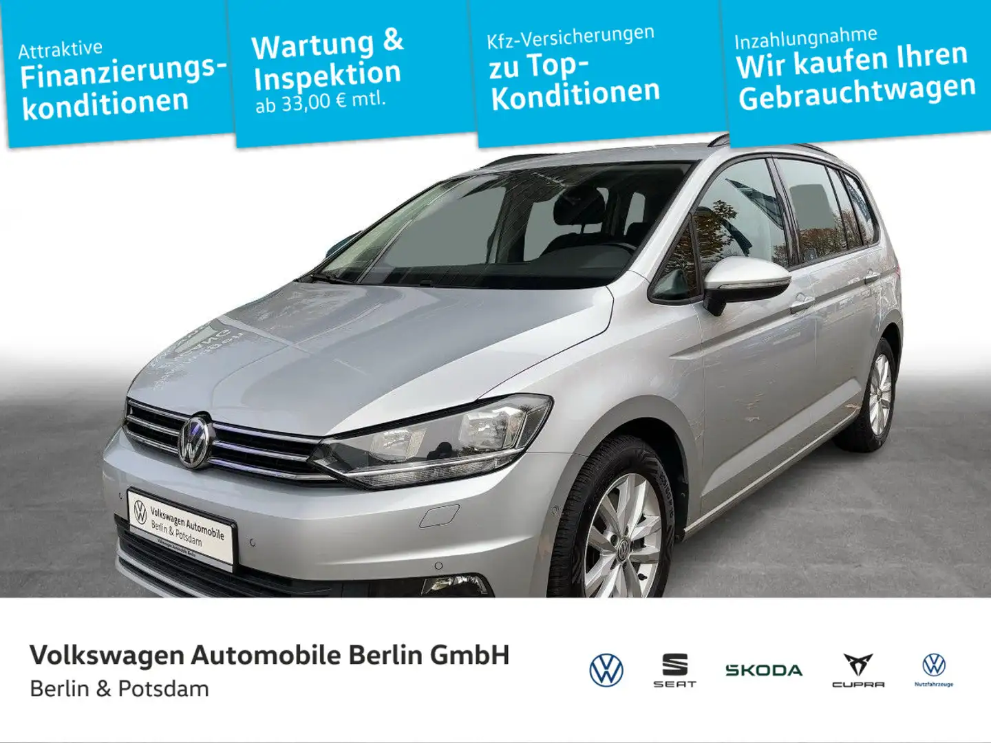 Volkswagen Touran 1.4 TSI Comfortline DSG Navi 7.Sitzer ACC Silber - 1