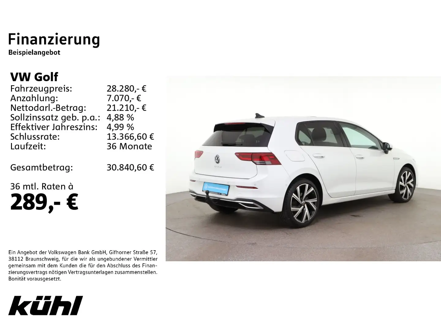 Volkswagen Golf 8 VIII 2.0 TSI DSG Style LED ACC HuD Standh Weiß - 2