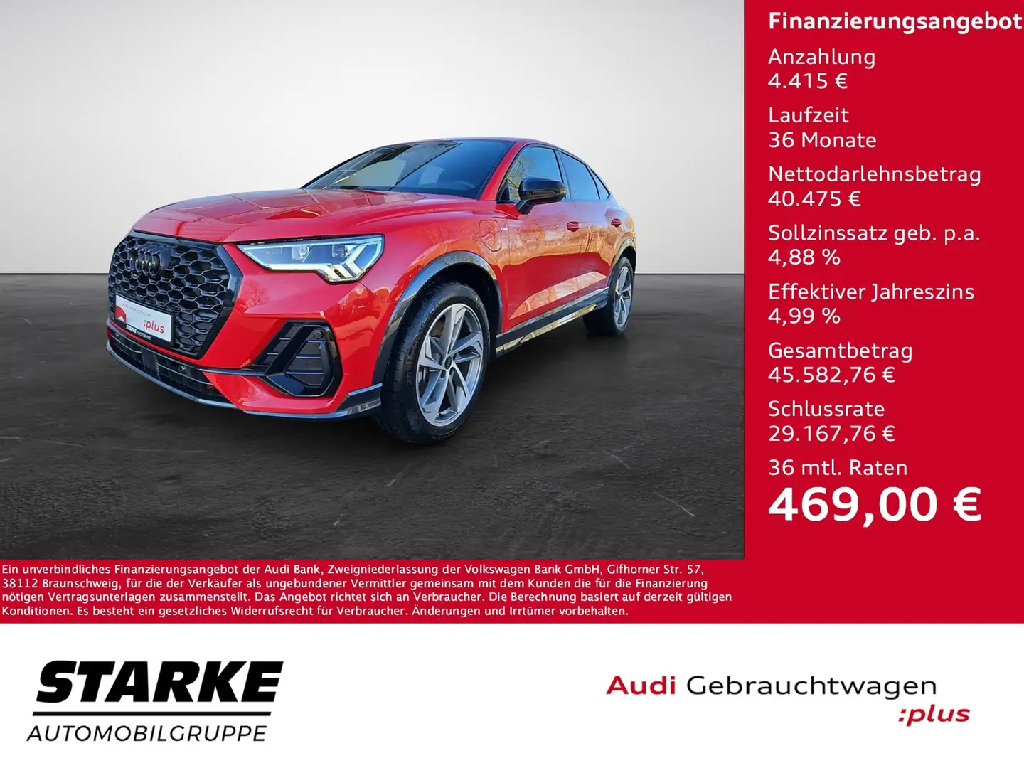 Audi Q3 Sportback 45 TFSI e S tronic S line NaviPlus LE... Rot - 1
