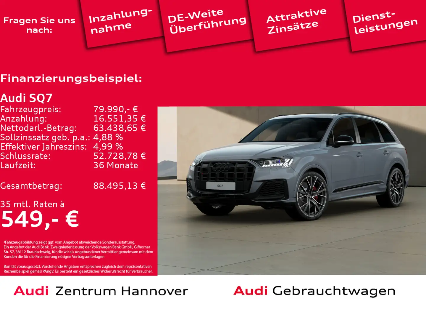 Audi SQ7 4.0 TFSI quattro competition plus Laser Pano Grau - 1