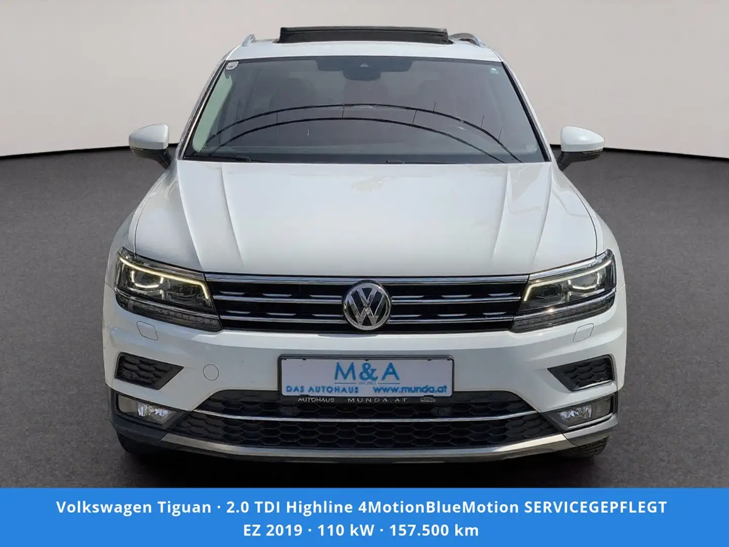 Volkswagen Tiguan 2.0 TDI Highline 4MotionBlueMotion SERVICEGEPFLEGT Weiß - 2