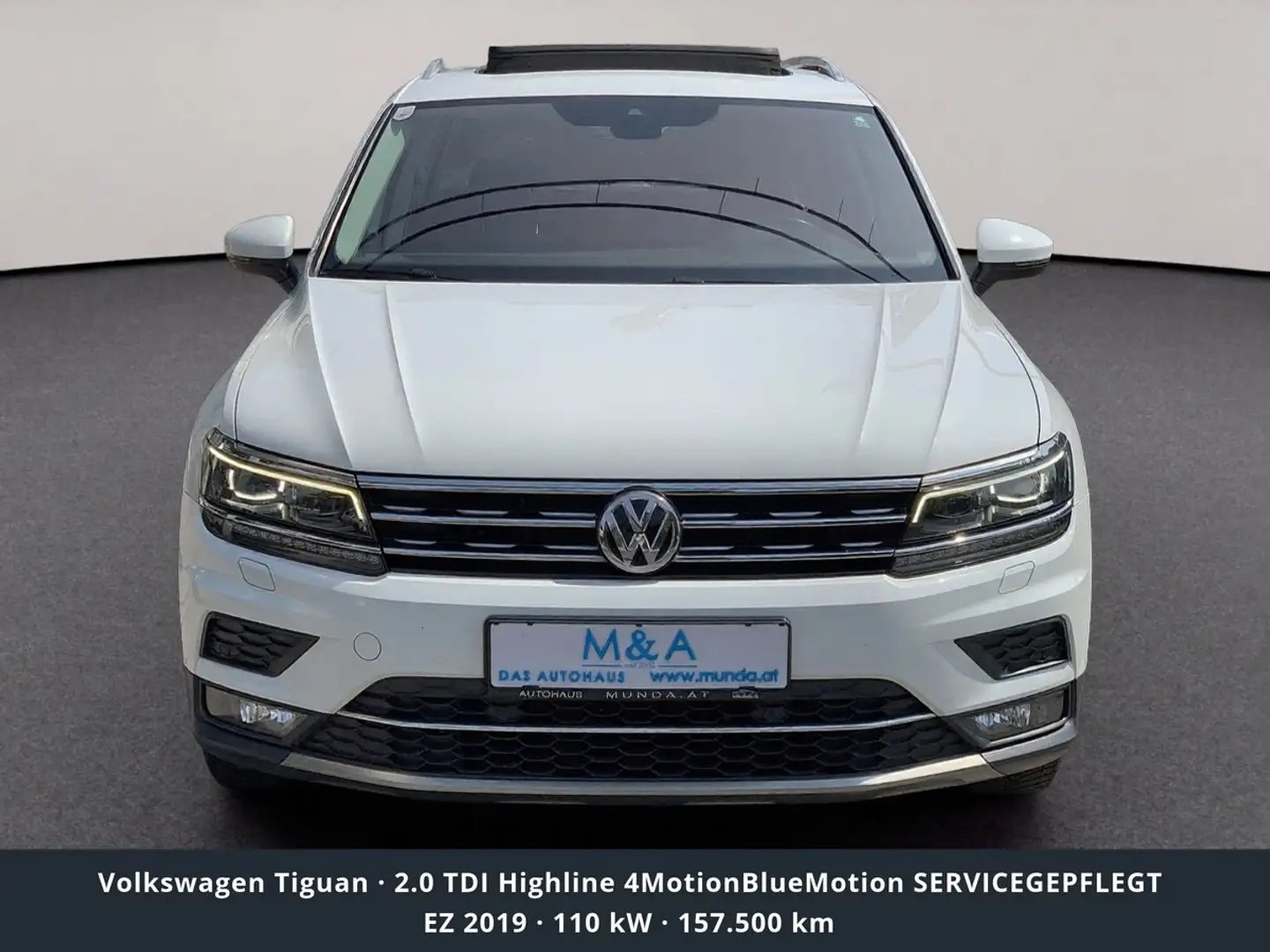 Volkswagen Tiguan 2.0 TDI Highline 4MotionBlueMotion SERVICEGEPFLEGT Weiß - 2