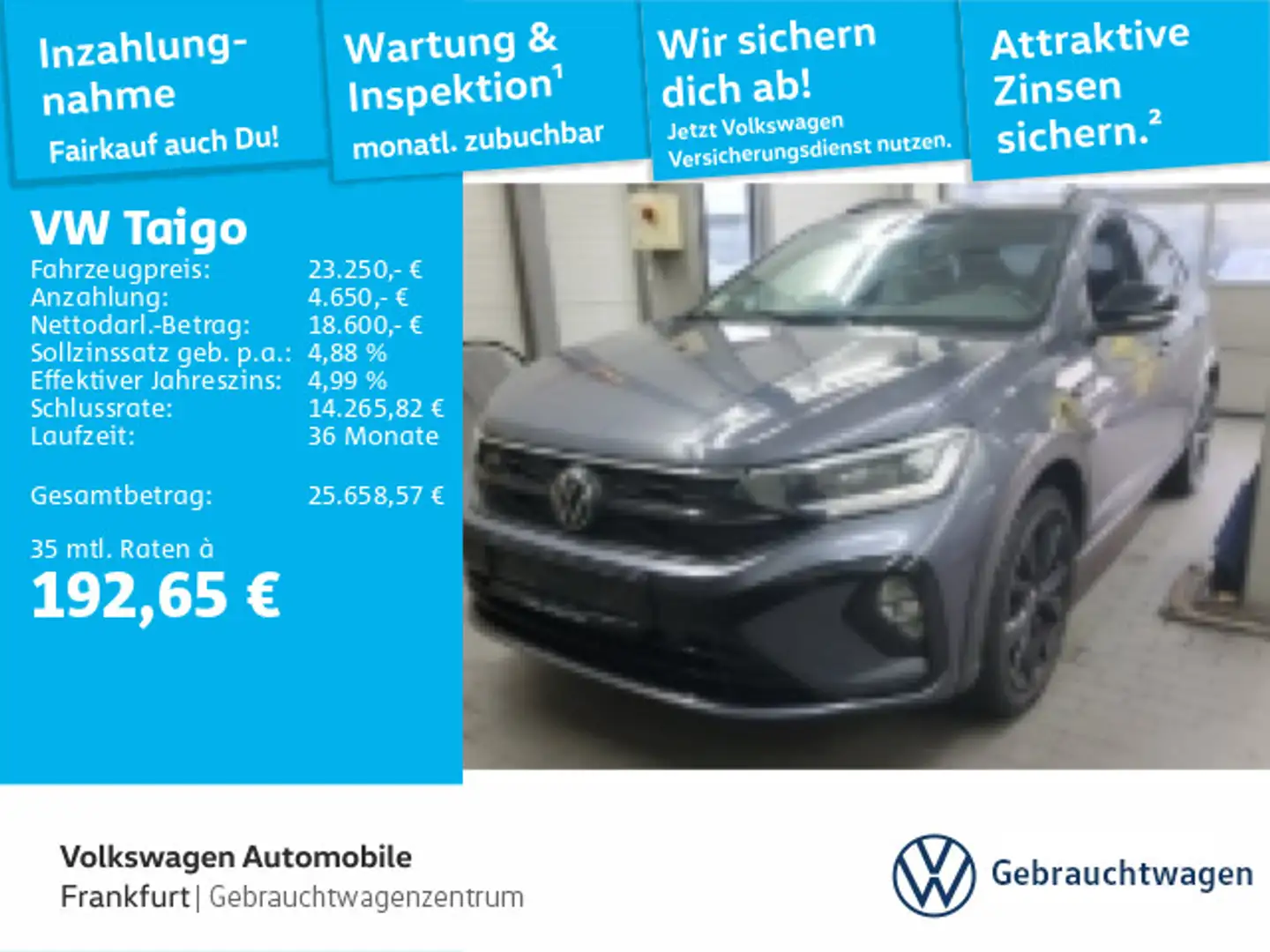Volkswagen Taigo 1.5 TSI DSG R-Line Navi IQ.Light DAB+ Fron Grau - 1
