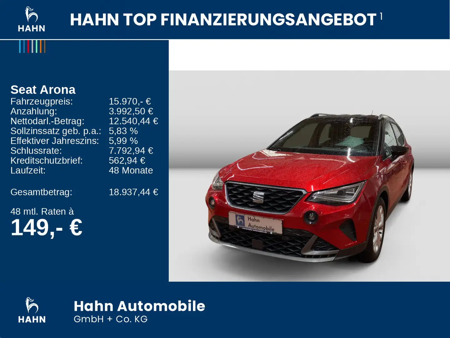 SEAT Arona 1.0TSI FR LED Navi Beats CAM Sitzh APP GRA Rot - 2