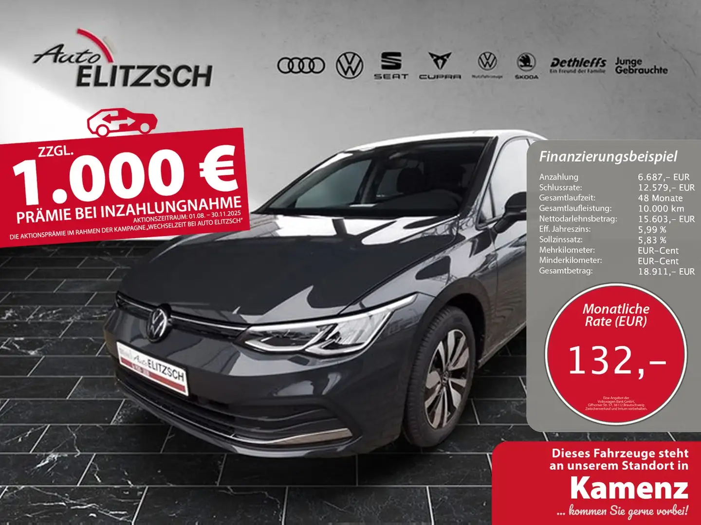 Volkswagen Golf VIII TSI Move Kamera Navi LED VC Grau - 1