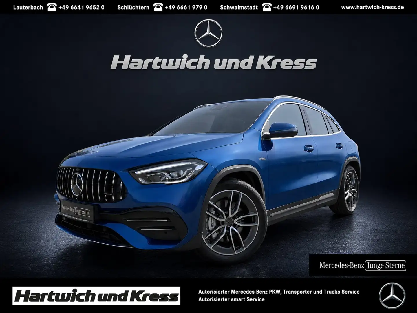 Mercedes-Benz GLA 35 AMG GLA 35 AMG 4Matic+Pano+Burmester+Standheizung+HeadUp+AHK+360°-Kamera+ Blau - 1