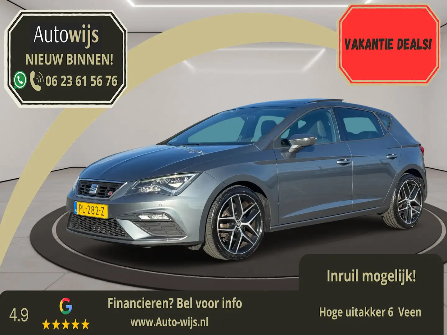 SEAT Leon 1.4 EcoTSI FR|DSG|Pano|Camera|Alcantara|Led|Dab+ Grijs - 1