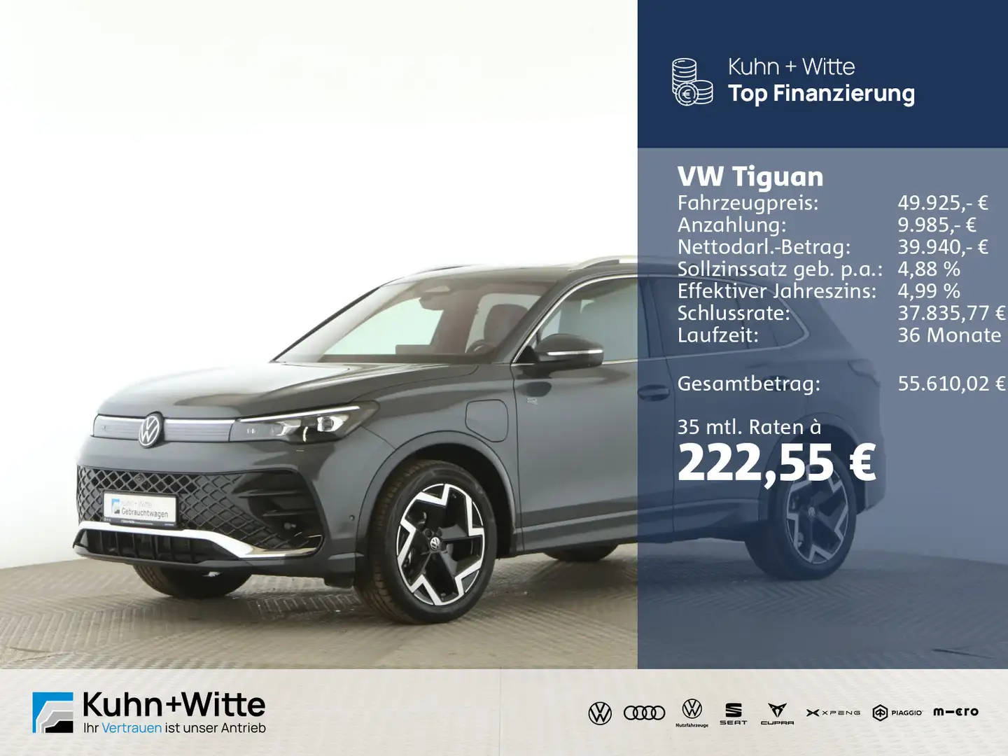 Volkswagen Tiguan 1.5 TSIe R-Line *HYBRID*Pano*AHK*Matrix*R Grau - 1