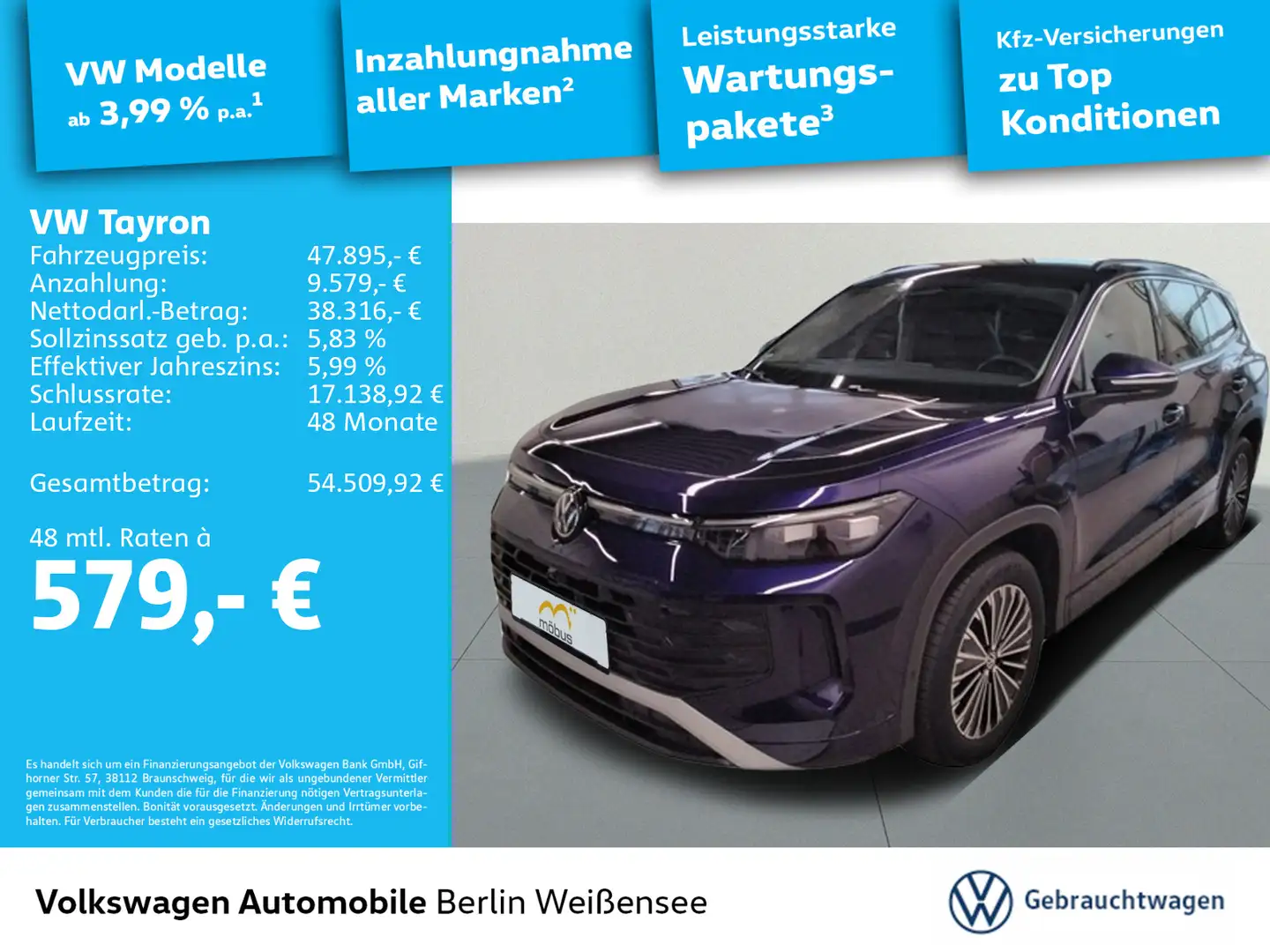 Volkswagen Tayron 1.5 TSI eHybrid Life*DSG*IQ.LIGHT*IQ.DRIV Violett - 1
