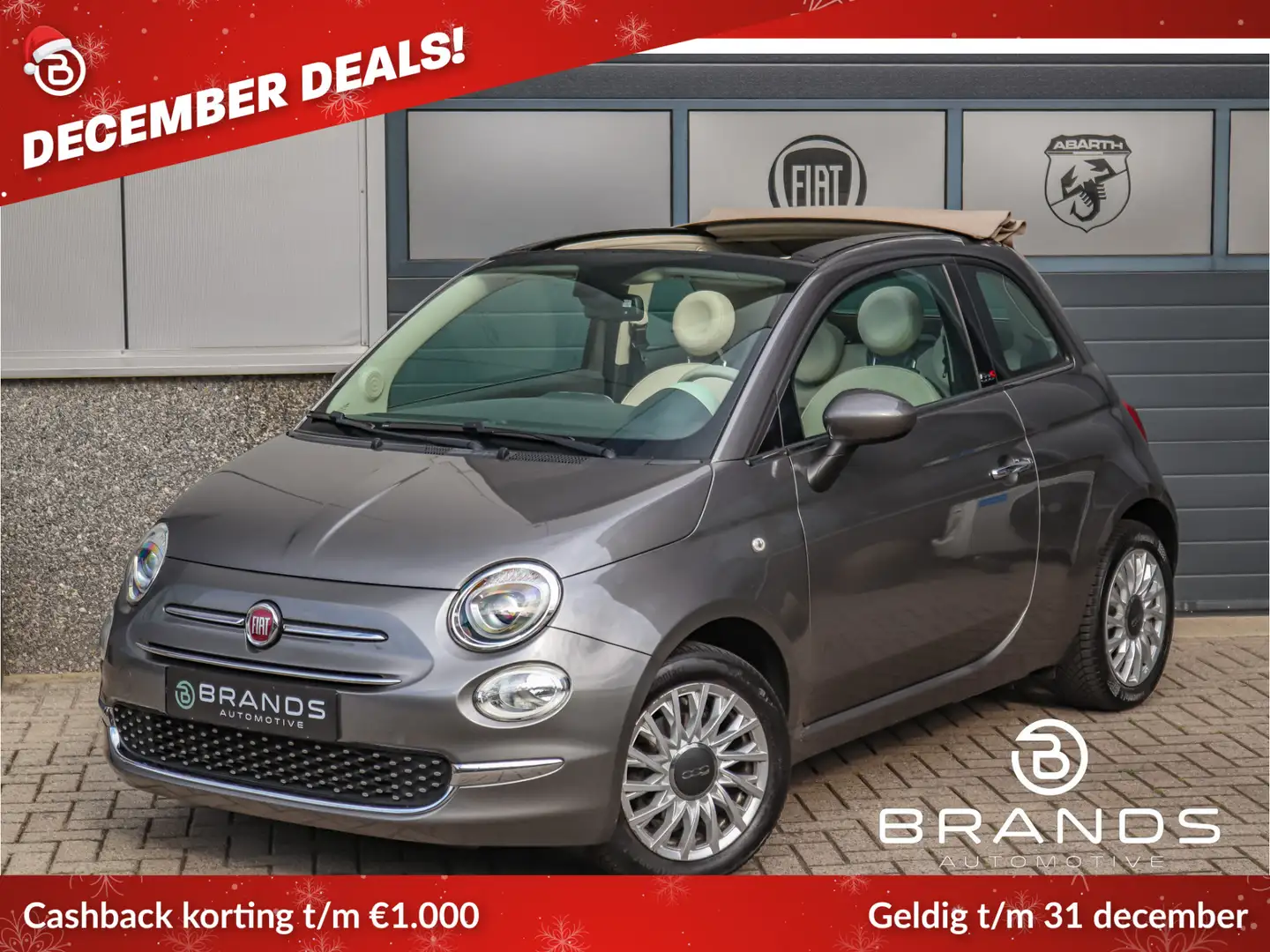 Fiat 500C 0.9 TwinAir Lounge NL auto Luxe uitgerust Uniek Ga Gris - 1