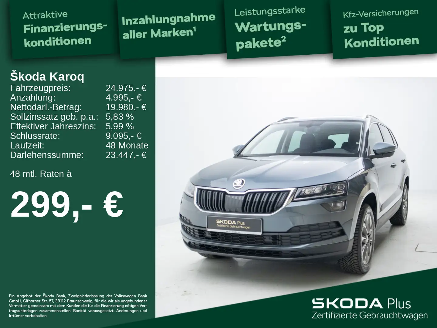 Skoda Karoq 1.5 TSI DSG*CLEVER*APP*MFL*KLIMA*LED* Grau - 1
