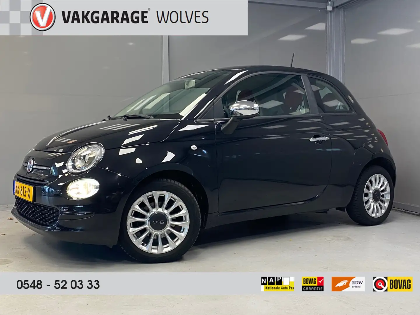 Fiat 500 0.9 TwinAir Turbo Popstar | AIRCO | LM -VELGEN | N Zwart - 1