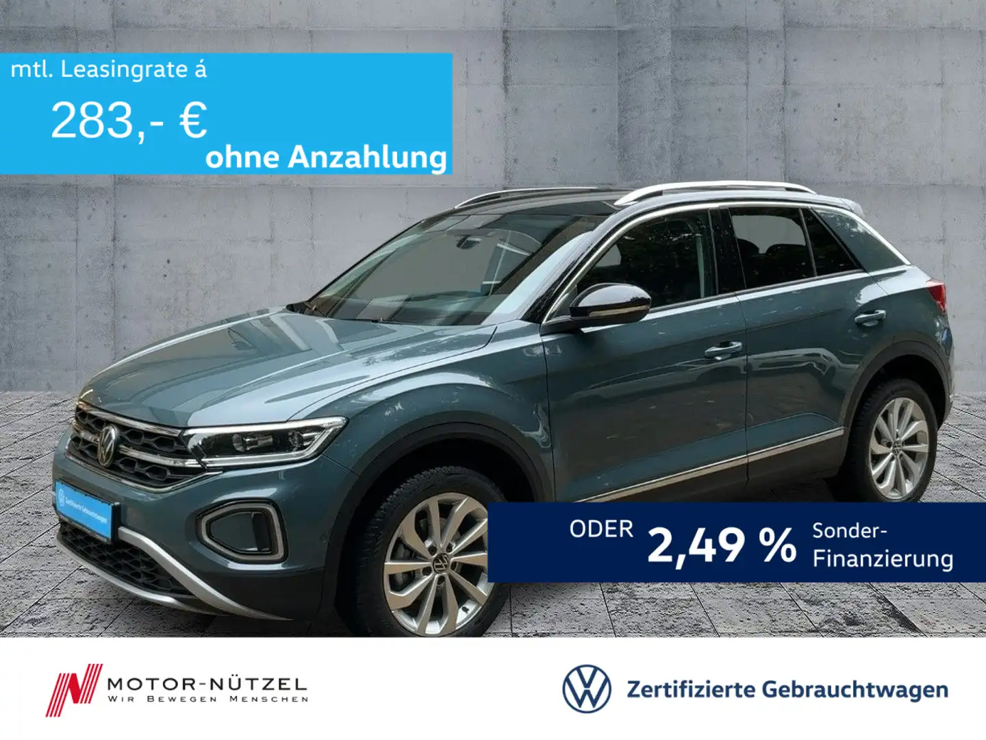 Volkswagen T-Roc 1.5 TSI DSG STYLE LEDplus+NAVI+AHK+ACC+DAB Blau - 1