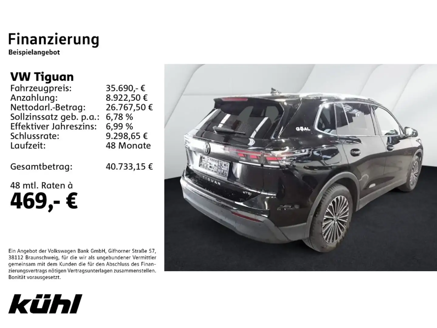 Volkswagen Tiguan 1.5 eTSI DSG Goal IQ.Light/ACC/360°/App/N Schwarz - 2