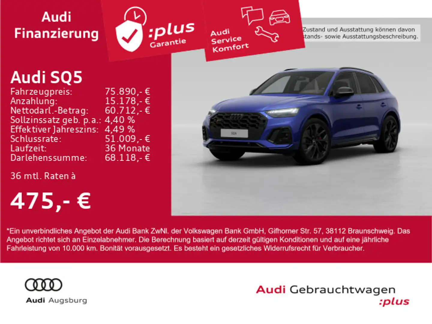 Audi SQ5 TDI tiptronic *ACC*AHK*PANO*StdHz*HdUp*8fach Albastru - 1