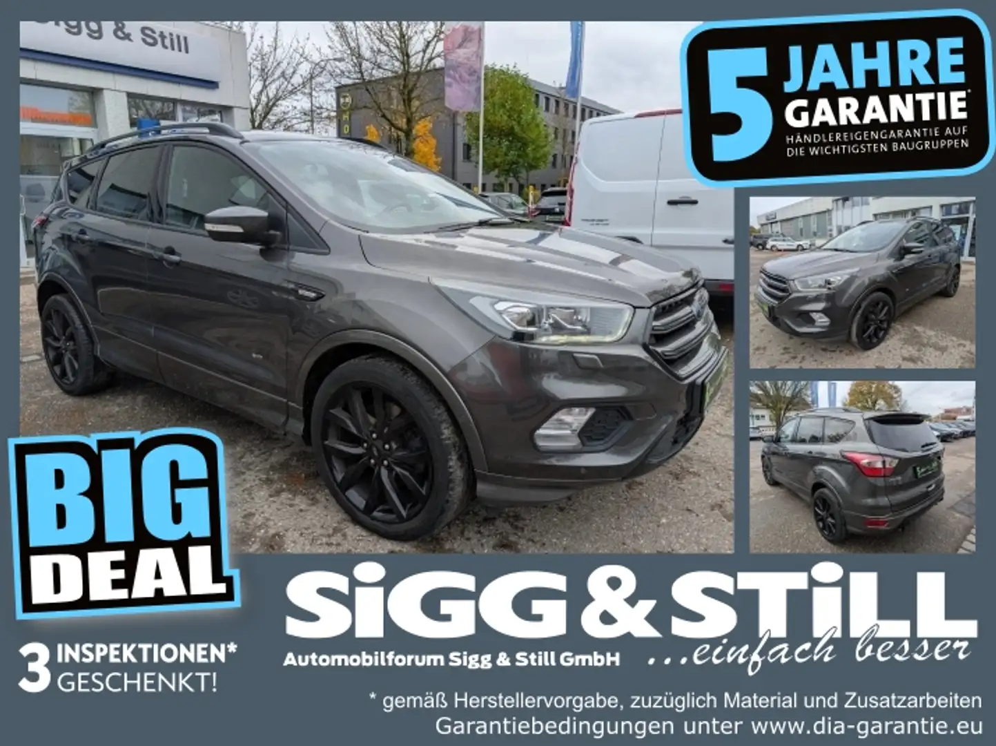 Ford Kuga 2.0 ST-Line 4x4 AT XEN*NAV*SHZ*PDC*EL-KLAPPE Grijs - 1
