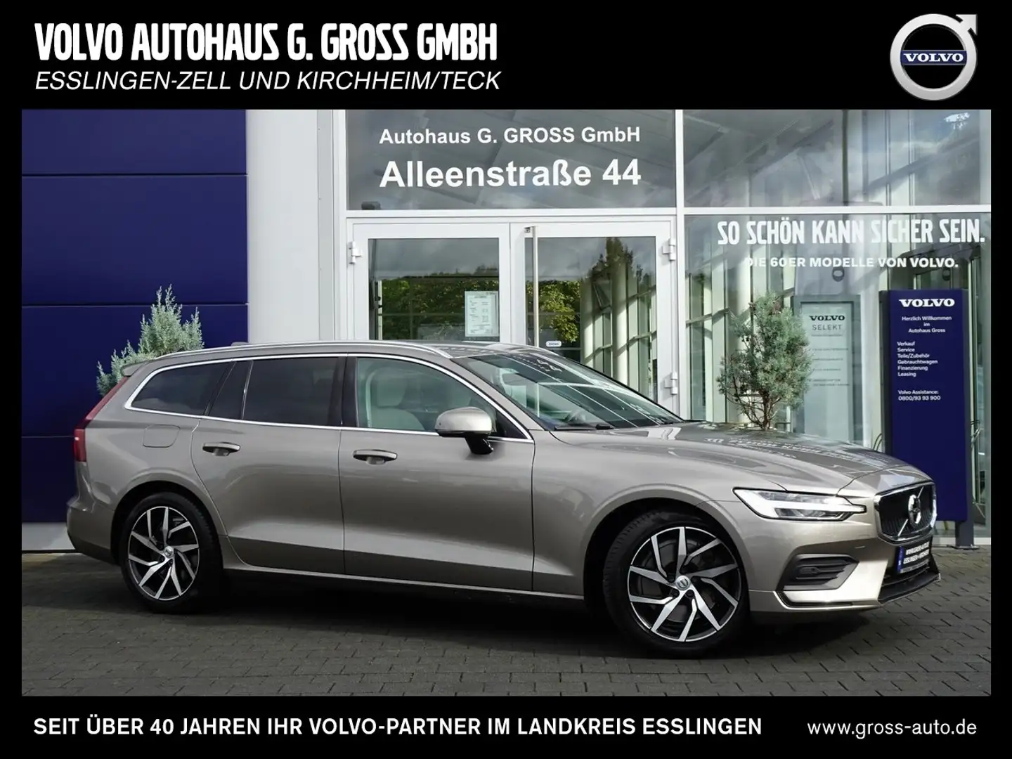 Volvo V60 T5 Geartronic Momentum / EURO 6d-TEMP Gris - 1