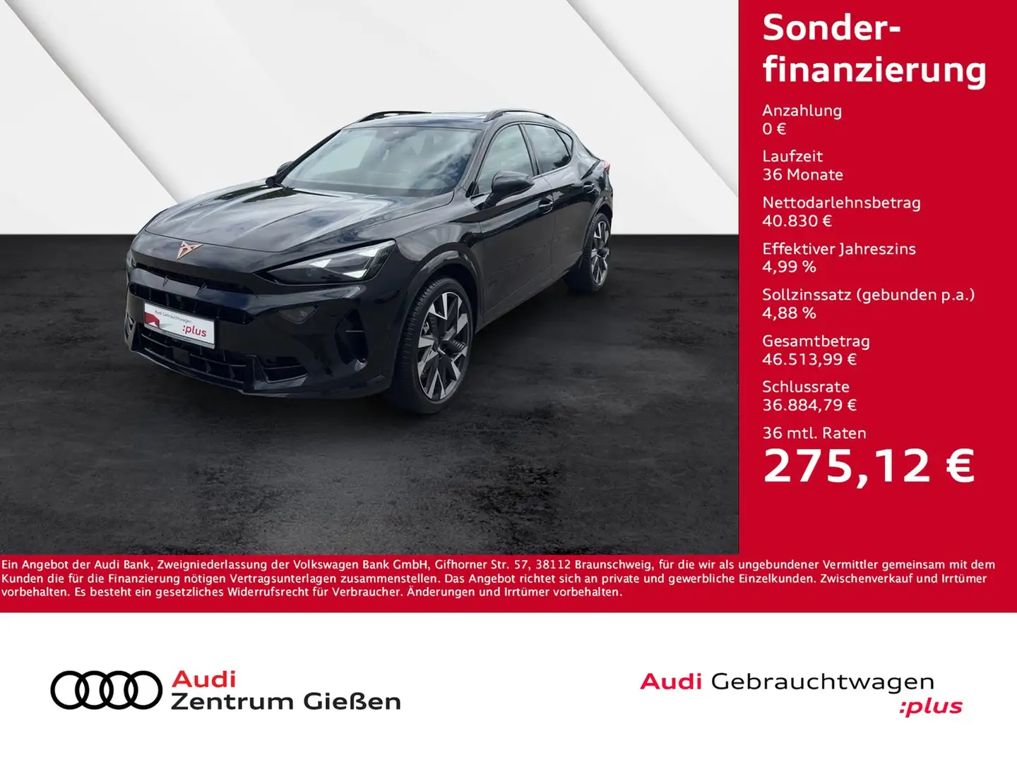 CUPRA Formentor 2.0 TSI 4Drive DSG VZ MATRIX PANO Sennheiser Schwarz - 1