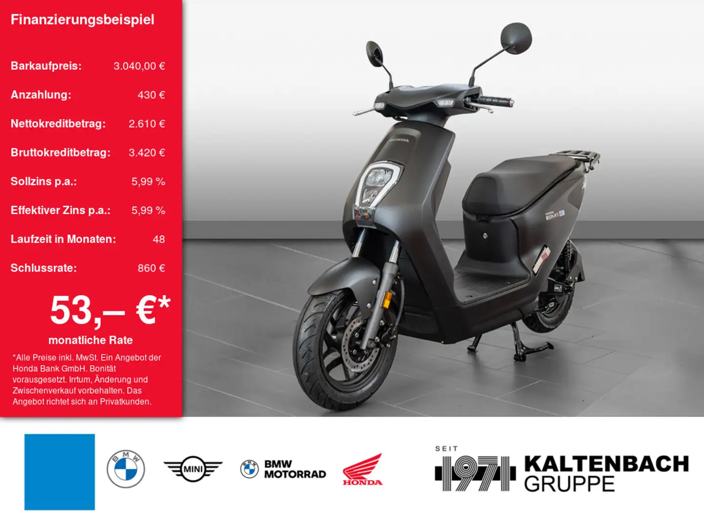 Honda EM1 e : LED SCHEINWERFER *EXTRA AKKU* Negro - 1