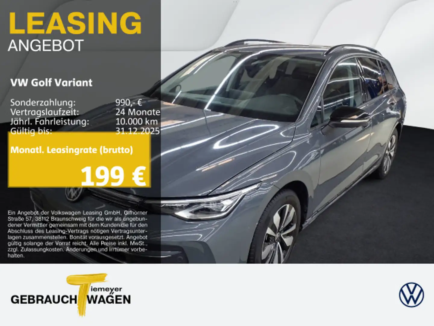 Volkswagen Golf Variant 1.5 eTSI DSG GOAL LED+ NAVI AHK KAM Gris - 1