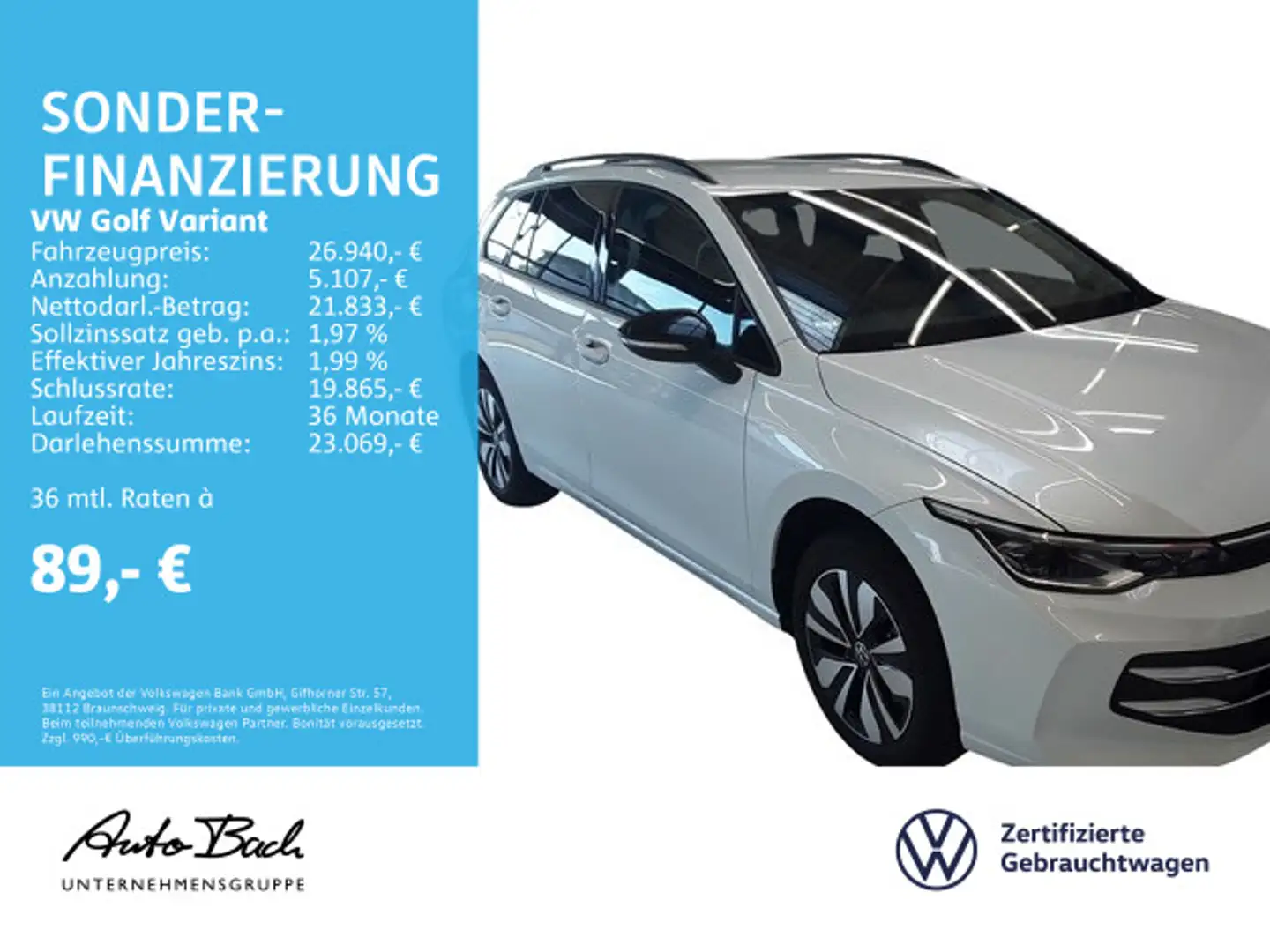 Volkswagen Golf Variant Golf VIII Variant 1.5 TSI GOAL, LED-Matrix, Navi Weiß - 1