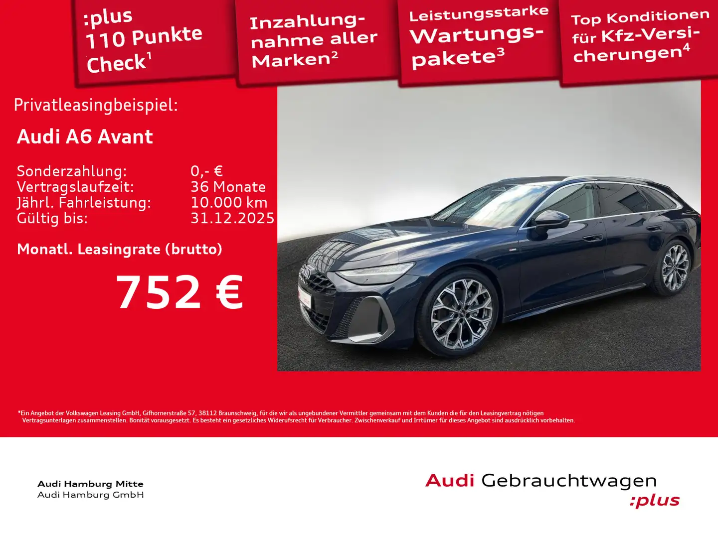 Audi A6 TFSI 150 kW S tronic S line Matrix Kame Blau - 1