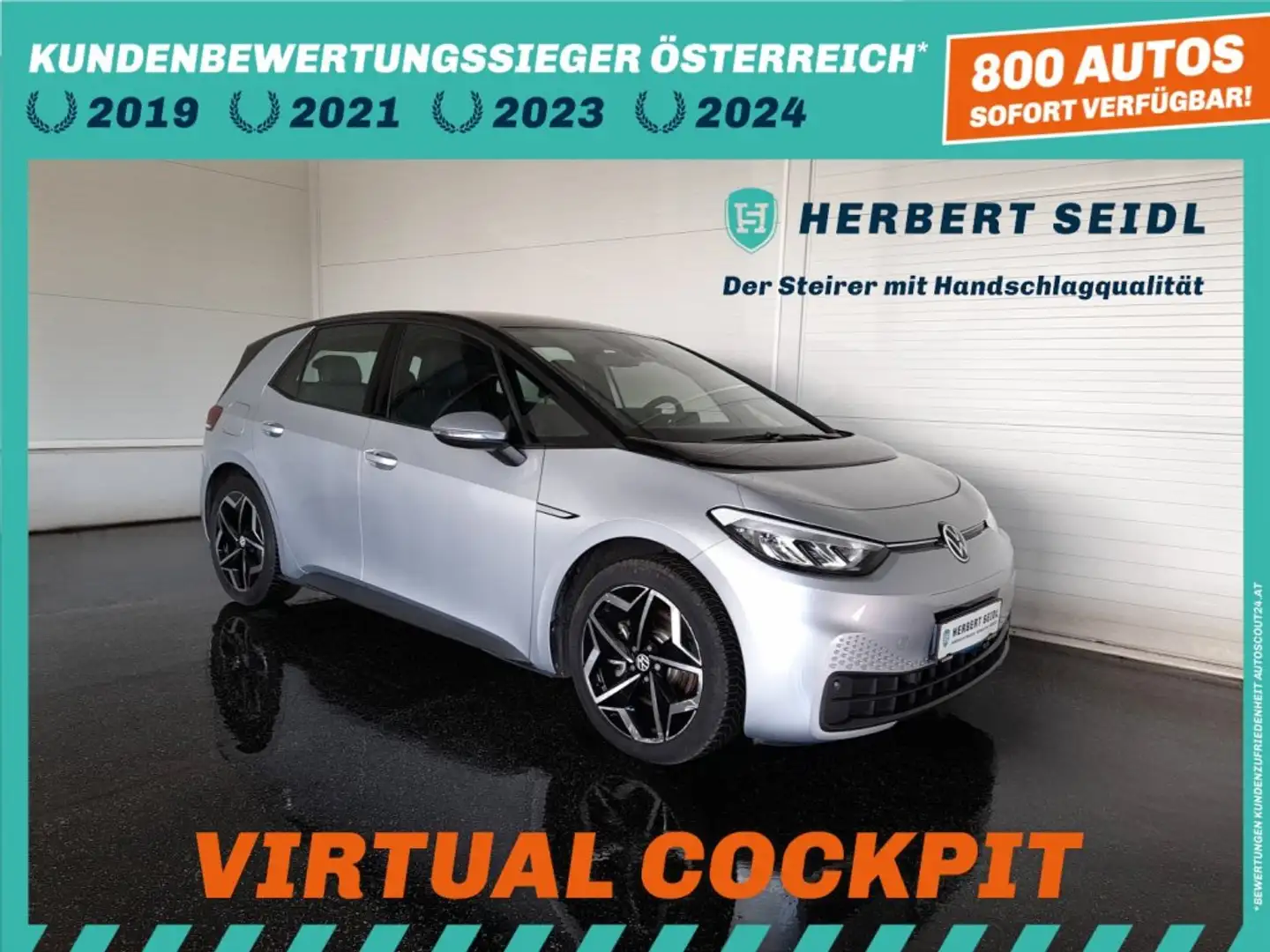 Volkswagen ID.3 PURE PERFORMANCE 45 kWh *19 ZOLL / VIRTUELL / VOLL-LED / NAVI / ACC / CCS-LADEDOSE / PDC VO&HI / SHZG* Silber - 1