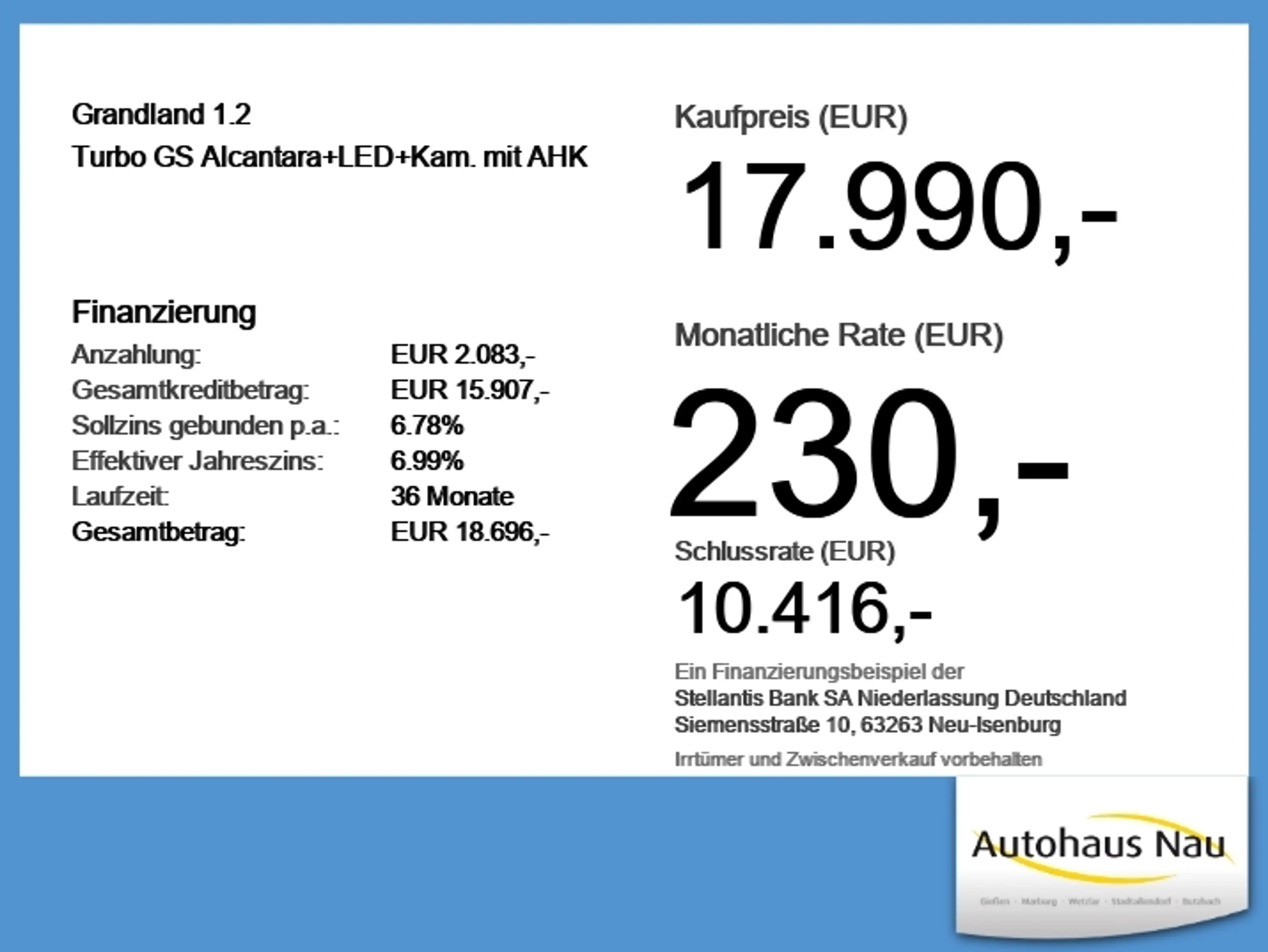 Opel Grandland 1.2 Turbo GS Alcantara+LED+Kam. mit AHK inkl. Insp — photo 6
