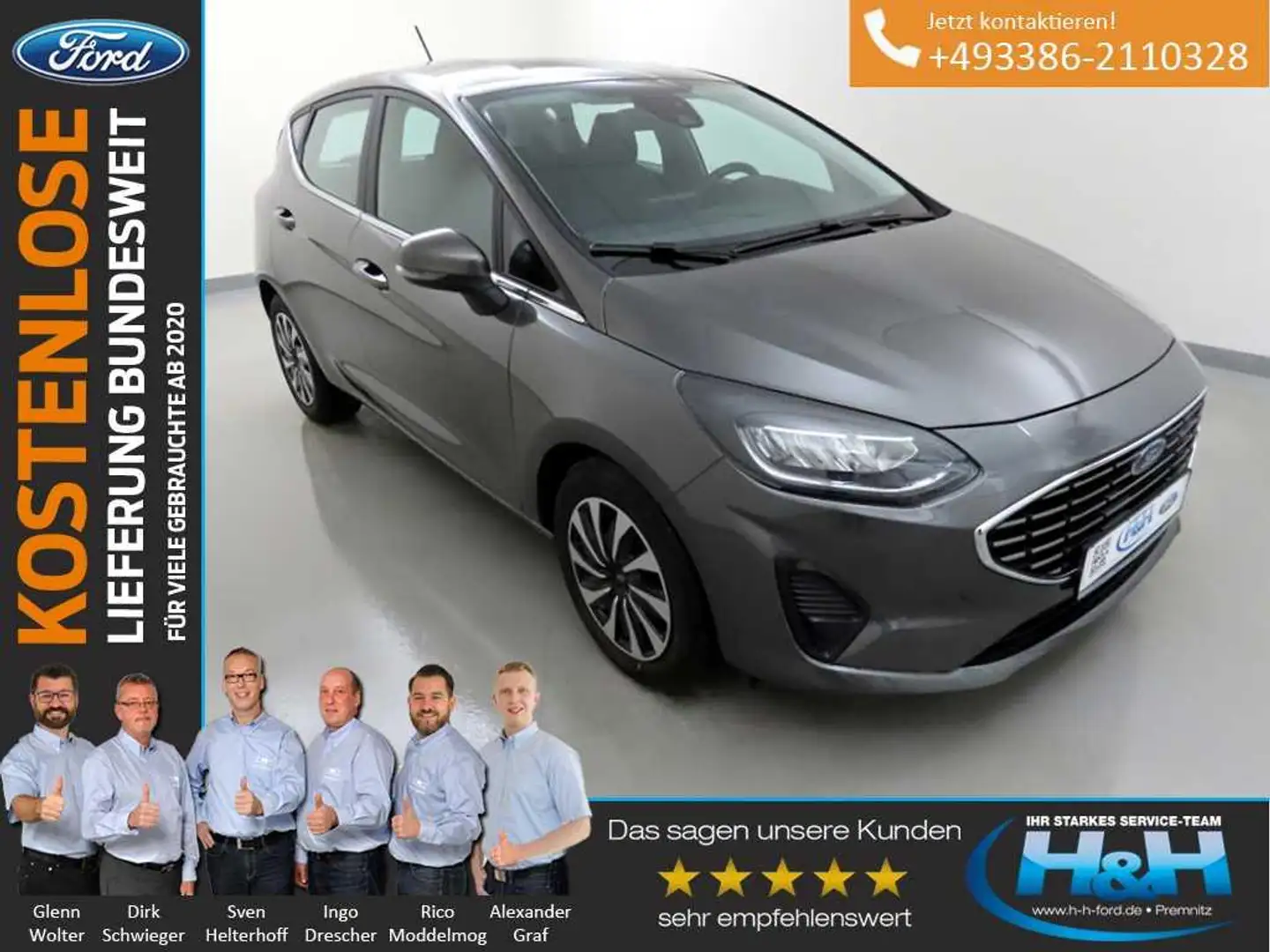 Ford Fiesta 1.0 M-Hybrid Titanium Kamera+LED Grau - 1