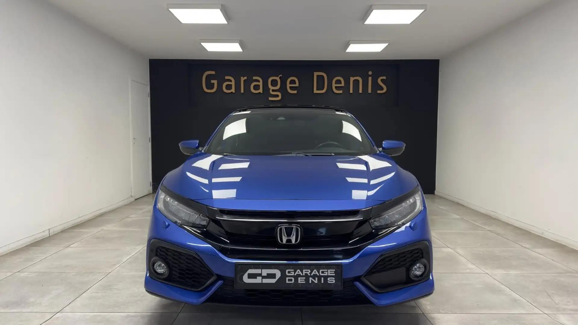 Honda Civic 1.0 i-VTEC Premium**GPS+CAMERA*CUIR*TOIT-PANO*LED* Blauw - 2