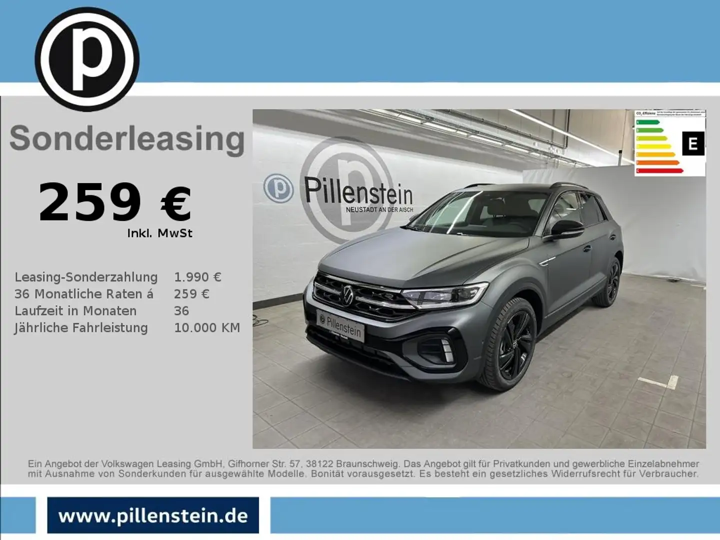 Volkswagen T-Roc TSI DSG R-LINE/BLACK AHK+MATRIX+KAM+EASY Grau - 1